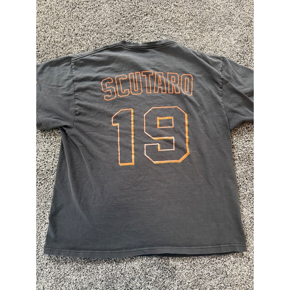 Vintage San Francisco Giants Marco Scutaro 19 T-Shirt Mens XL Faded Black MLB